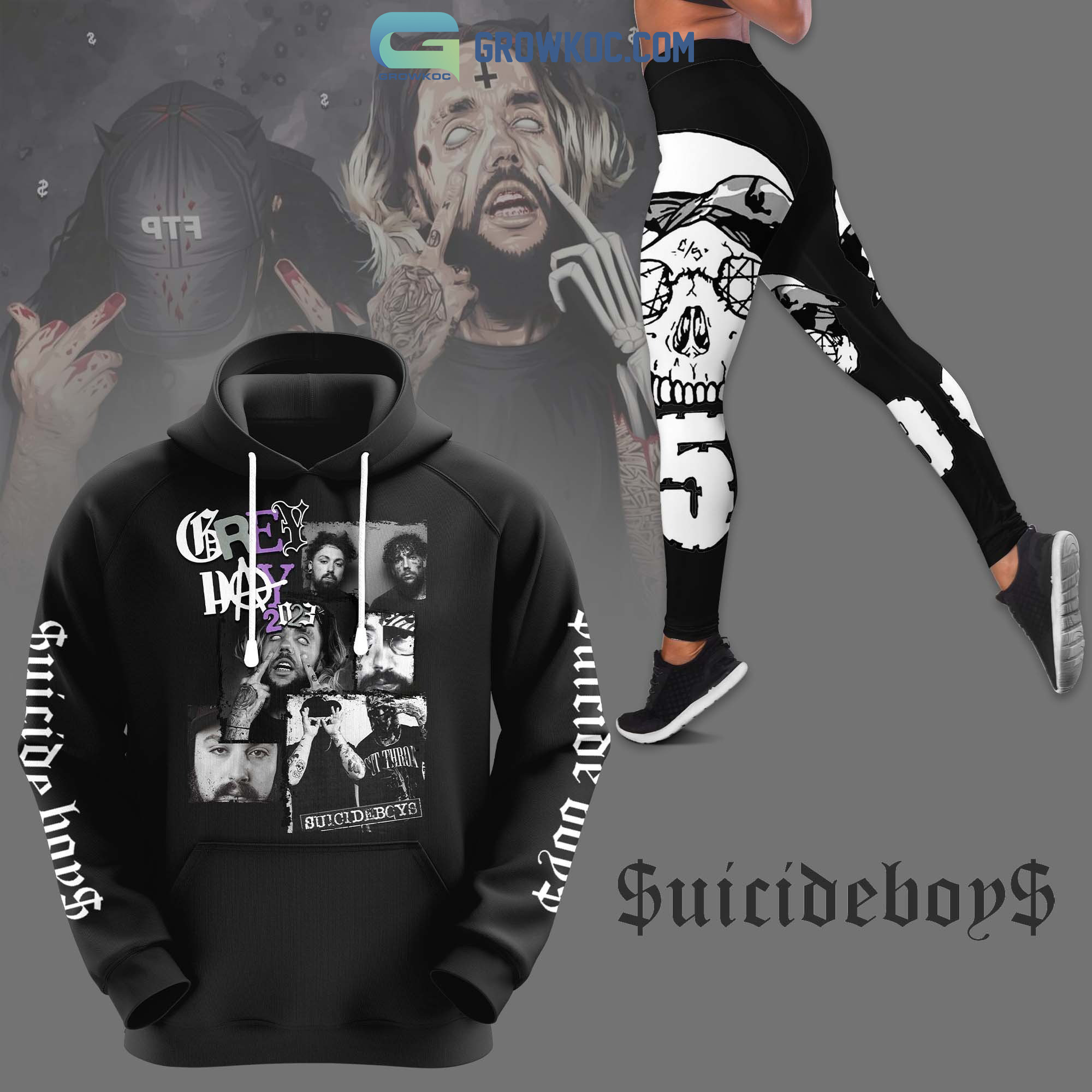 Suicideboys Grey Day 2023 Hoodie Leggings Set2B1 gnZDH