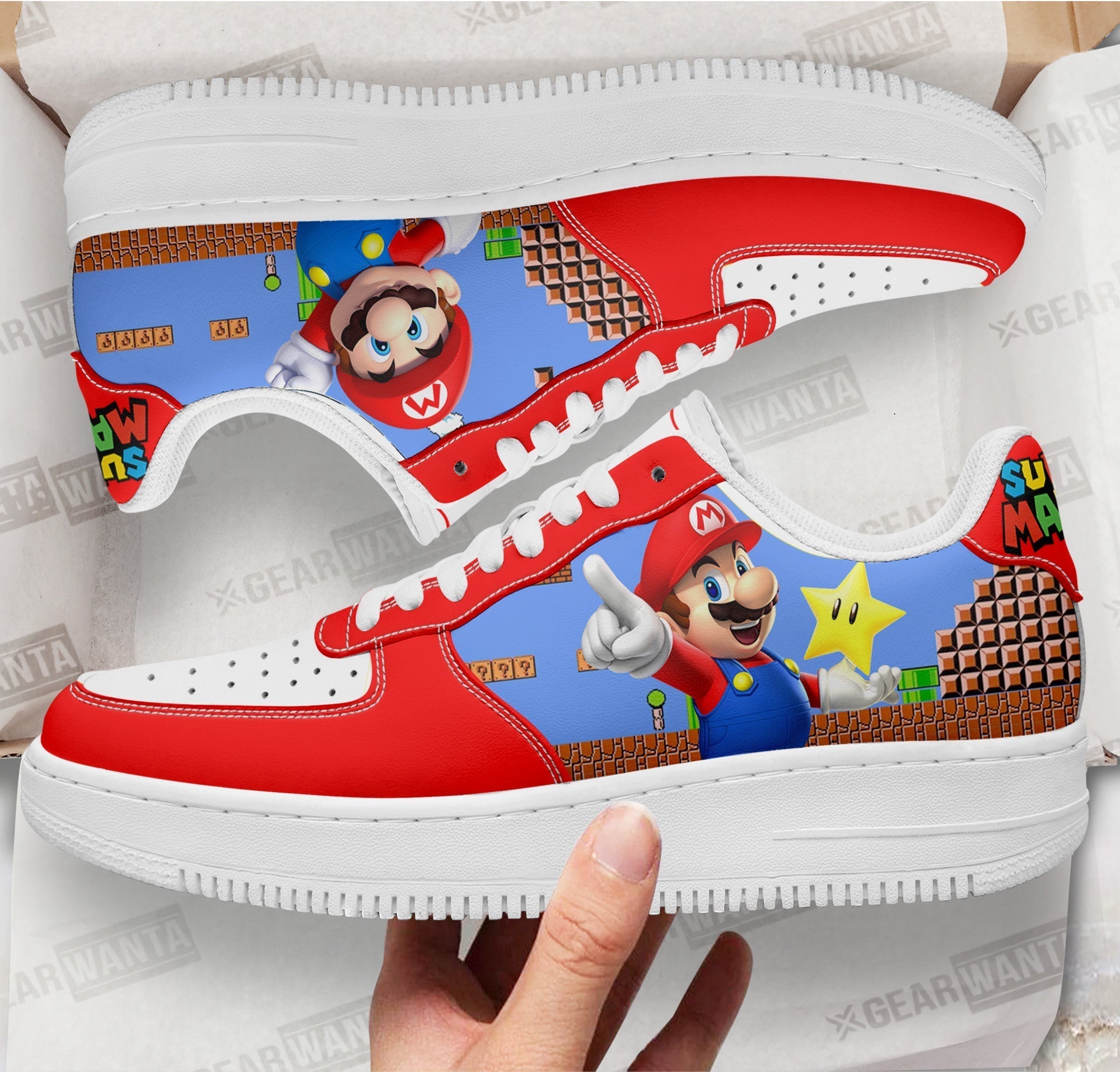 Super Mario Air Sneakers Custom For Gamer Shoes 1 GearWanta