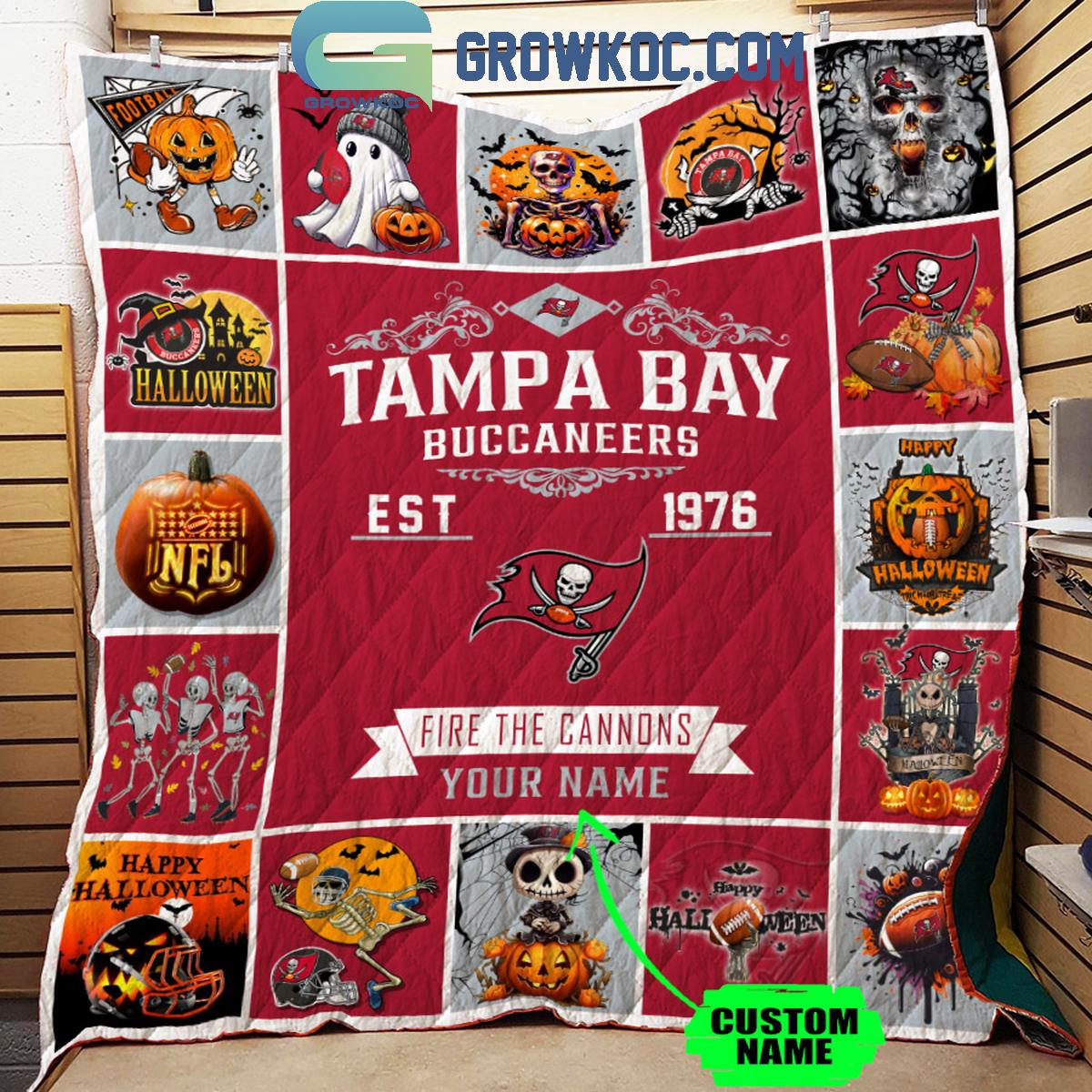 Tampa Bay Buccaneers Fire The Canons Est. 1976 Personalized Fleece Blanket Quilt 1 8wKEK