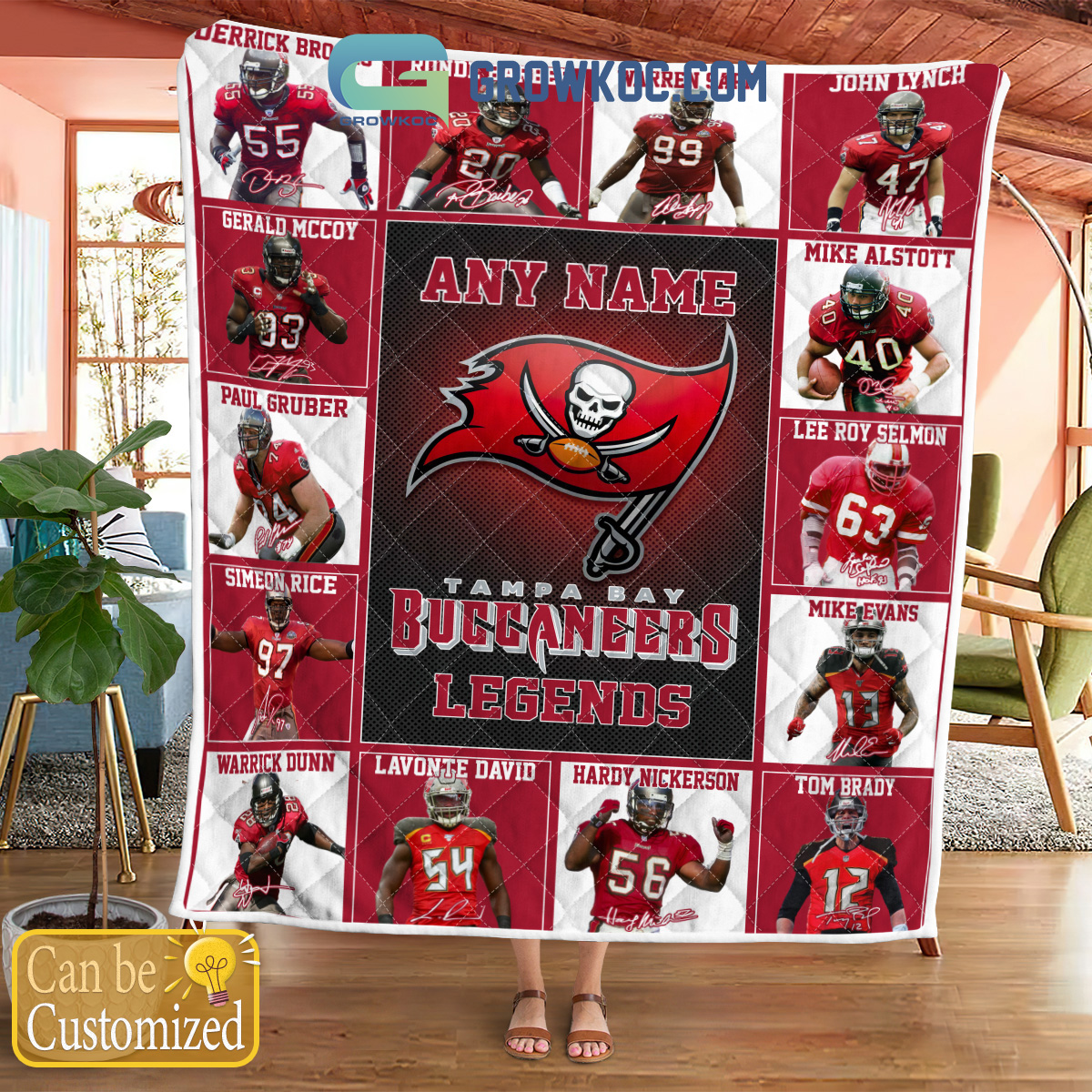 Tampa Bay Buccaneers NFL Legends In History Personalized Fleece Blanket Quilt2B1 gAVN7