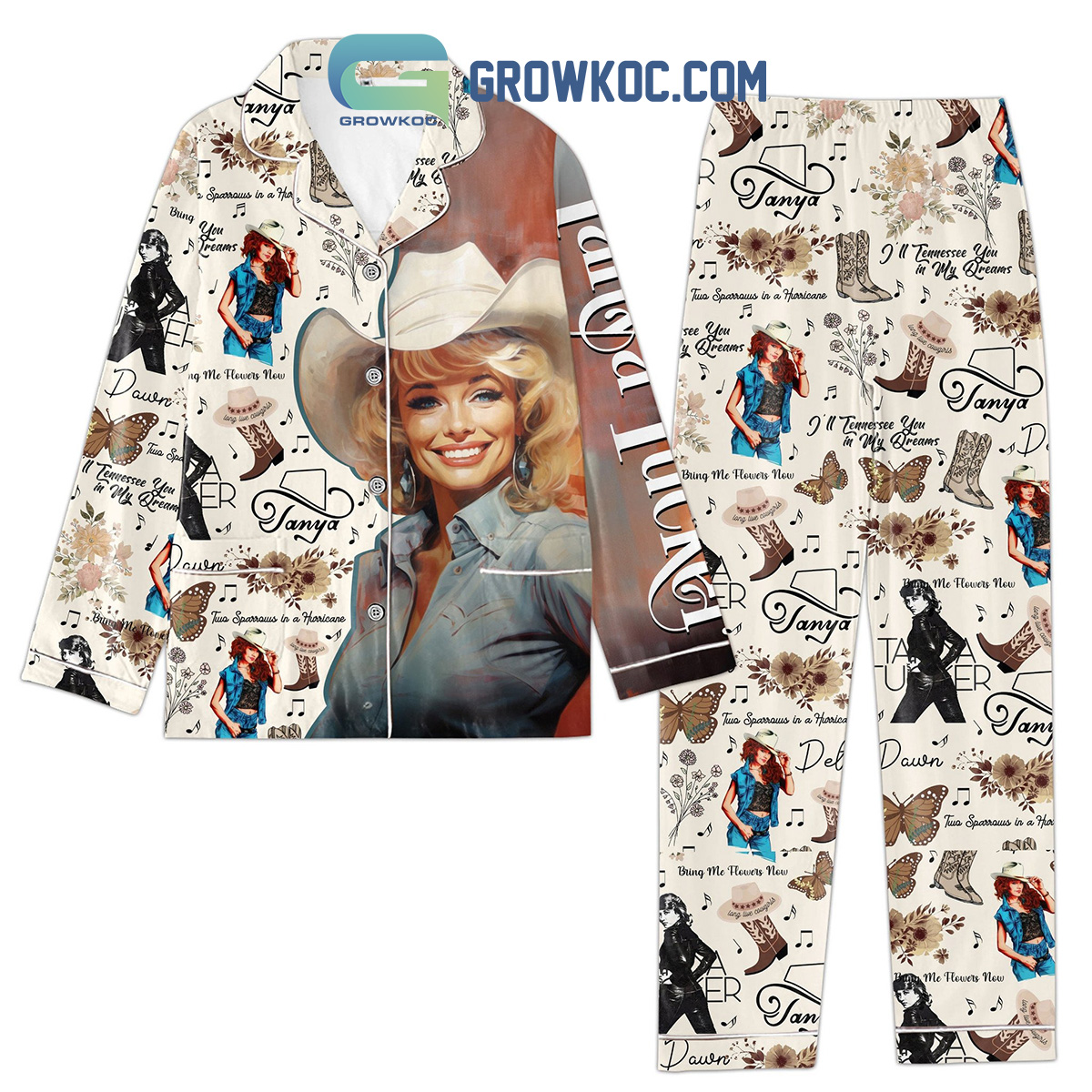 Tanya TuckerTennessee You In My Dreams Polyester Pajamas Set2B1 WqJk0