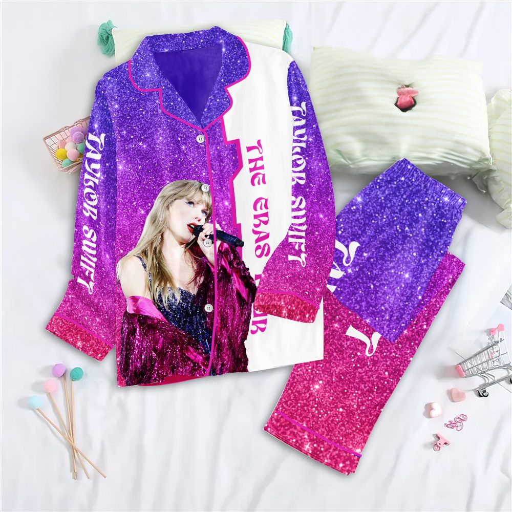 Taylor Swift Button Down Pajamas Set NGHIAVT0717