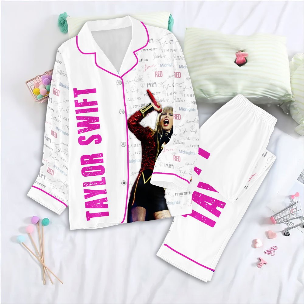 Taylor Swift Button Down Pajamas Set NGHIAVT0776