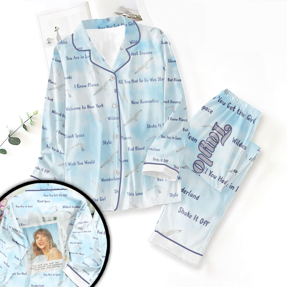 Taylor Swift Button Down Pajamas Set NGHIAVT0984 2