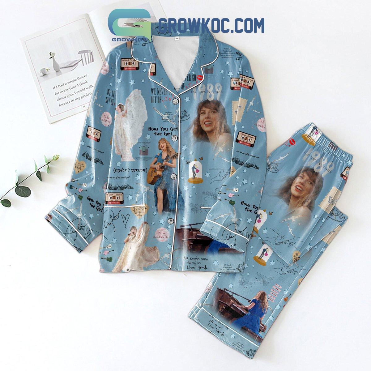 Taylor Swift How You Get The Girl Blue Design Pajamas Set2B1 RTXNa