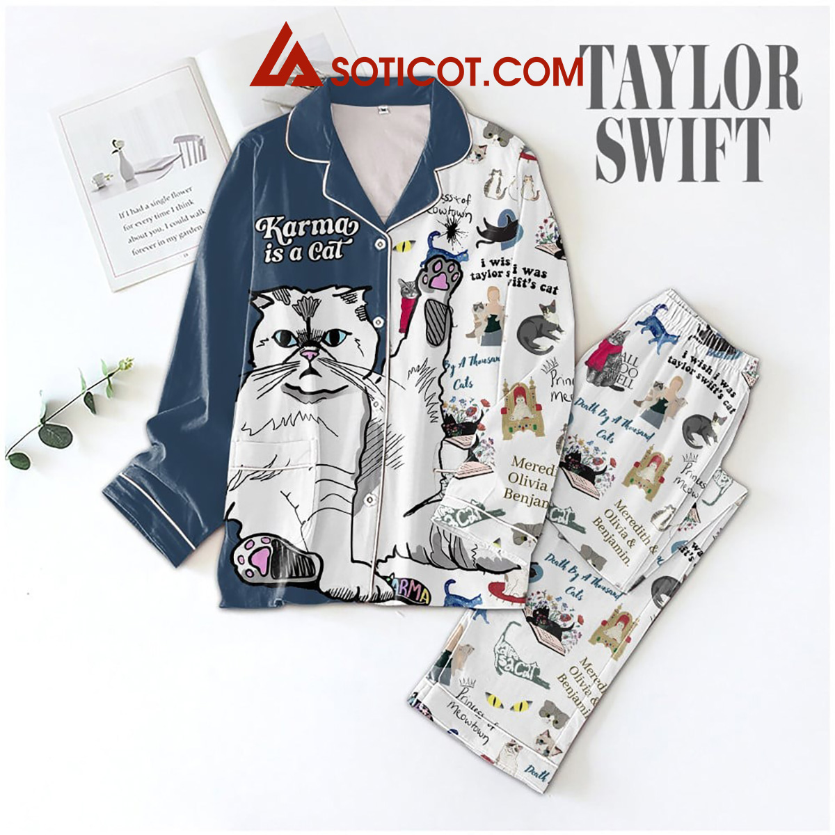 Taylor Swift I Wish I Was Taylor Swifts Cat Pajamas Set2B1 XjClB