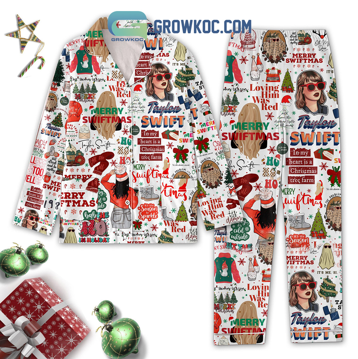 Taylor Swift In My Heart Is A Christmas Tree Farm Pajamas Set2B1 AA8yK