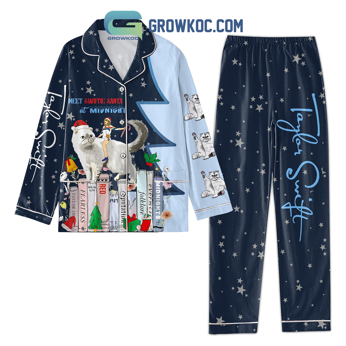 Taylor Swift Meet Swiftie Santa At Midnight Pajamas Set2B1 YAKLX