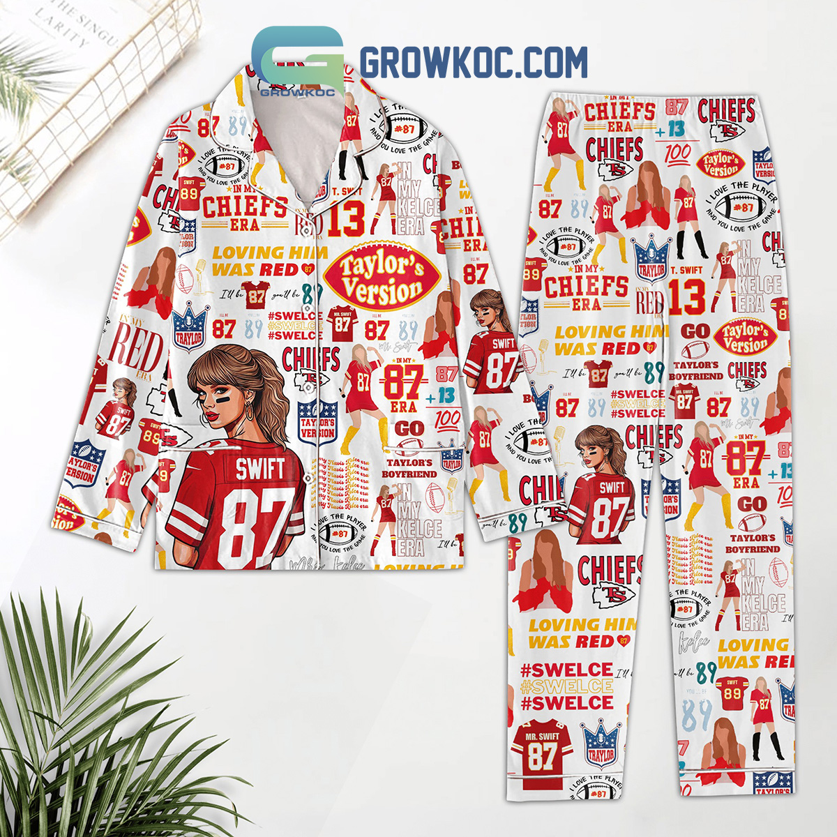 Taylor Swift Version In My Chiefs Era Loving Him Was Red Pajamas Set2B1 cQIIa