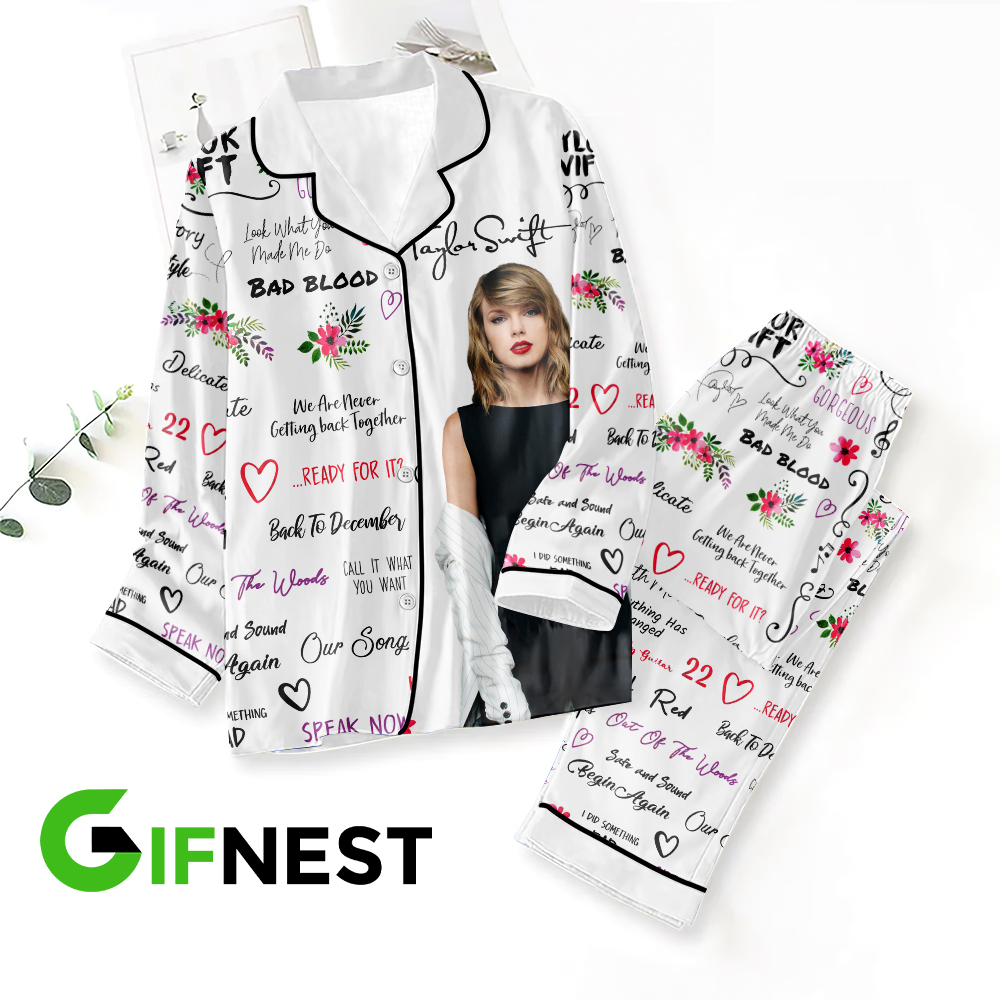 Taylor Swift Button Down Pajamas Set HOATT3625