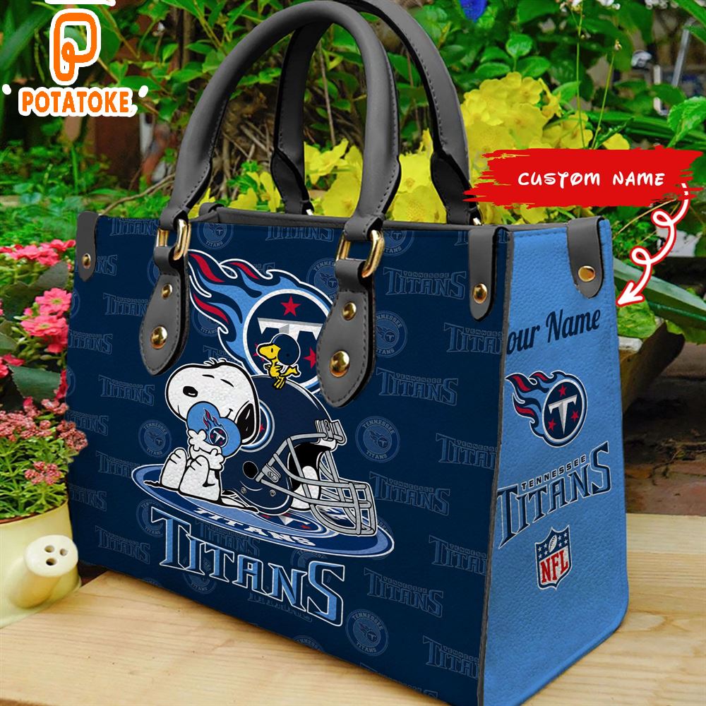 Tennessee Titans Snoopy Women Leather Hand Bag