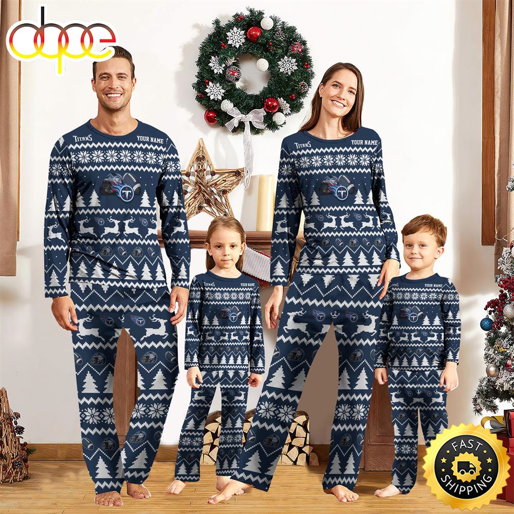 Tennessee Titans Christmas NFL Custom Family Pajamas alzcbv