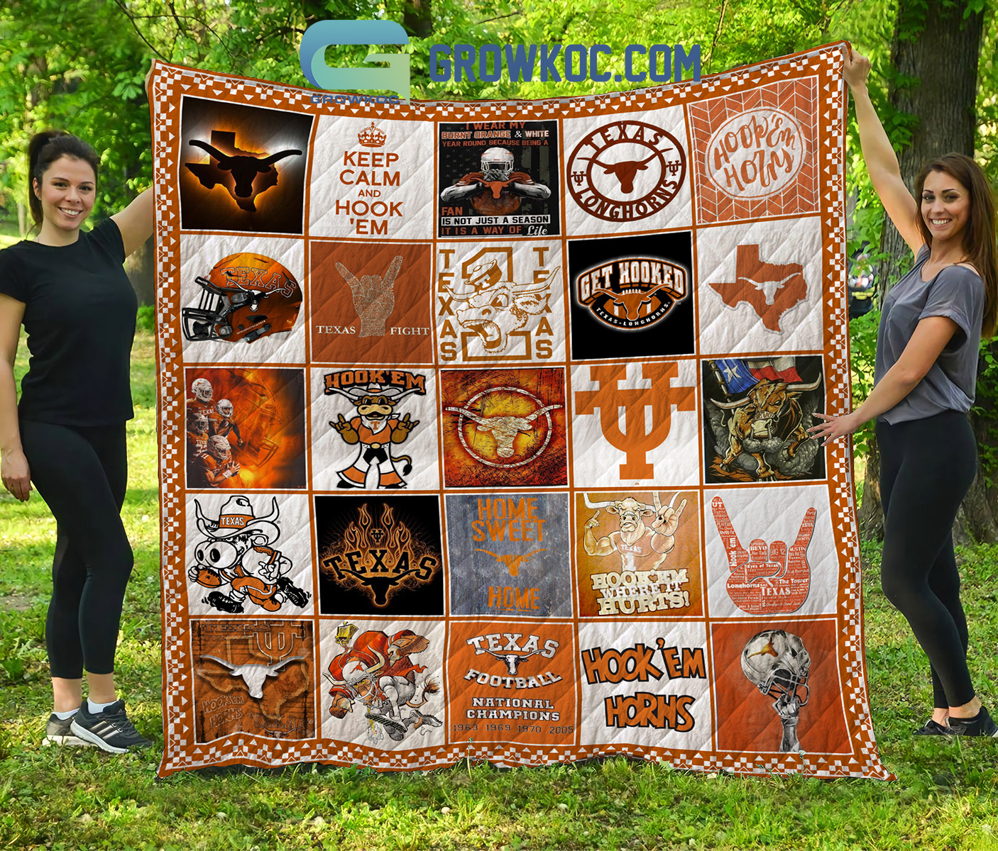 Texas Longhorns NCAA Collection Design Fleece Blanket Quilt2B1 363CF