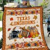 Texas Longhorns NCAA Football Welcome Fall Pumpkin Halloween Fleece Blanket Quilt2B1 QEyoc