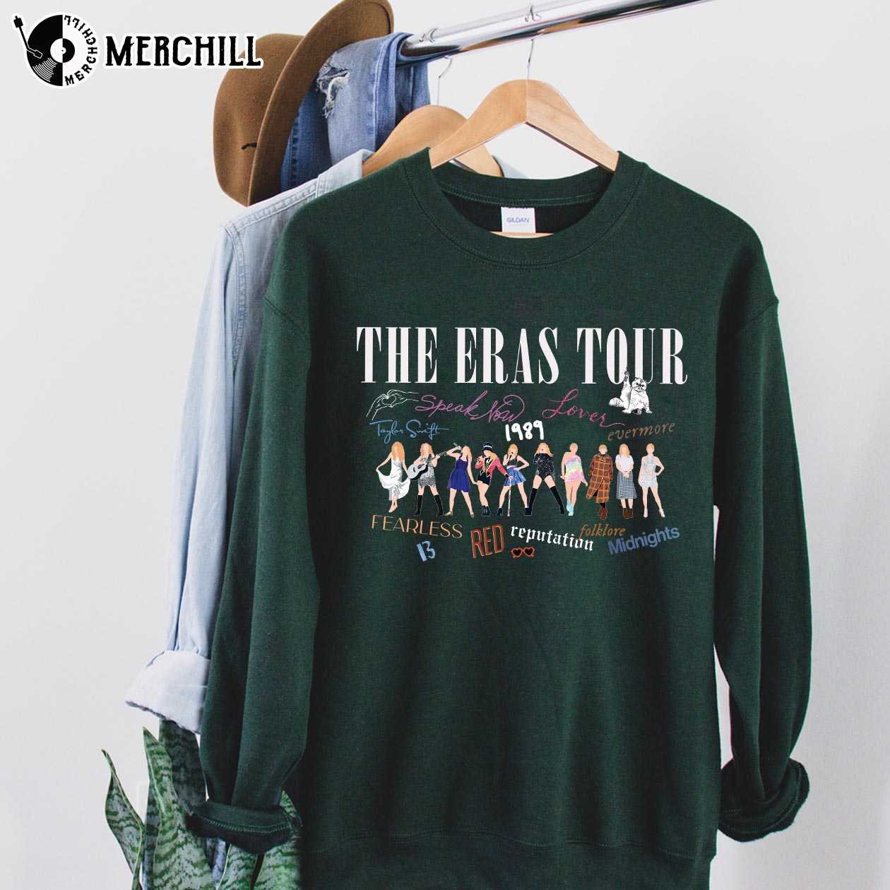 The Eras Tour Taylor Swift Albums Sweatshirt Midnights Folklore 3