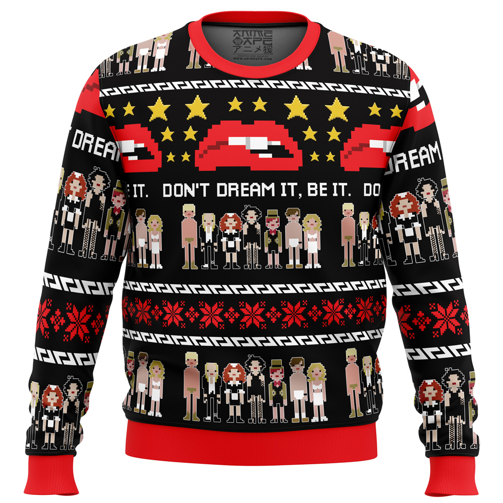 The Rocky Horror Picture Show Ugly Christmas Sweater FRONT mockup