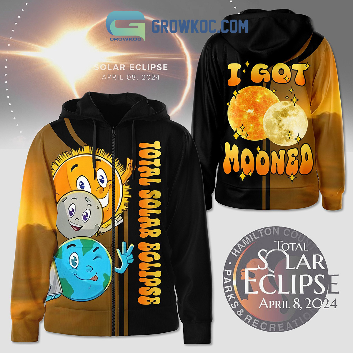 Total Solar Eclipse 2024 The Sun Is Getting Mooned Fan Hoodie Shirts2B1 9Kb58