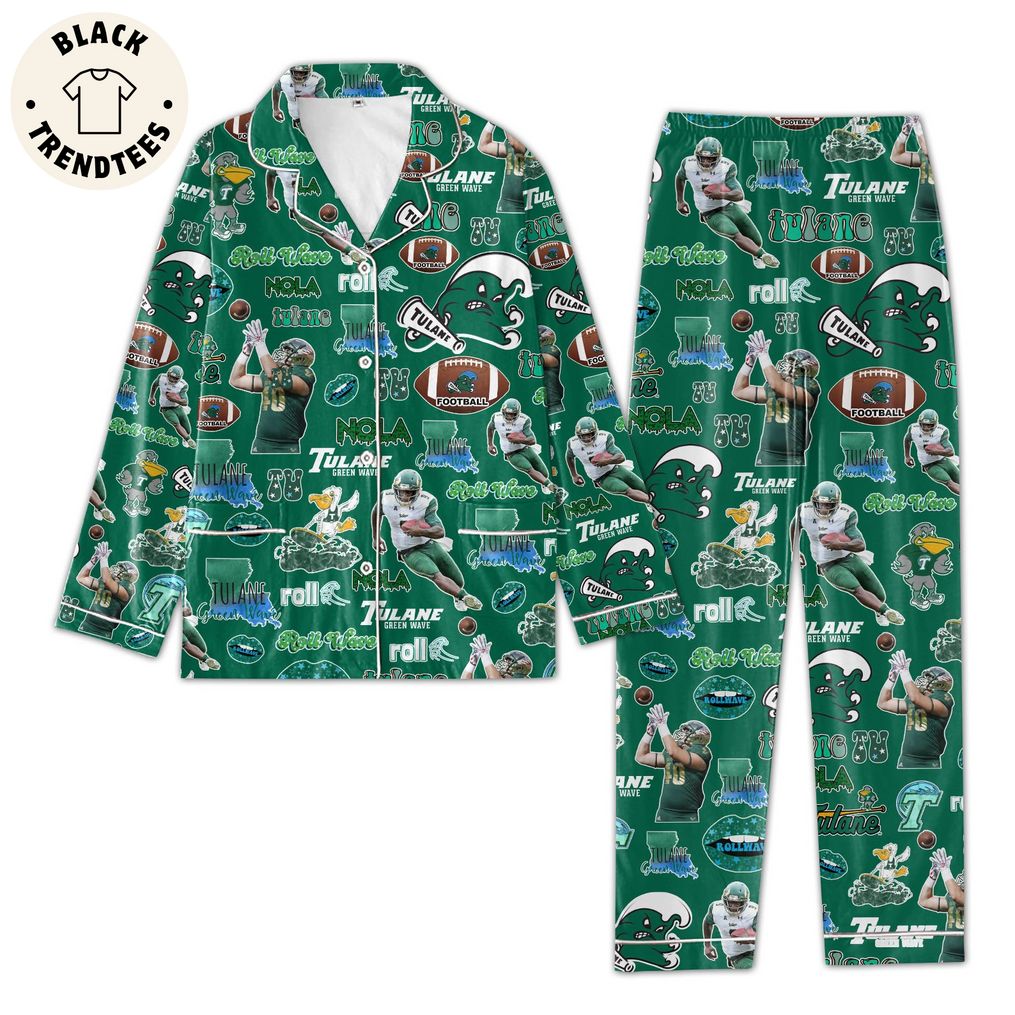 Tulane Green Wave Football Baseball Design Pijamas Set 6777c8 0