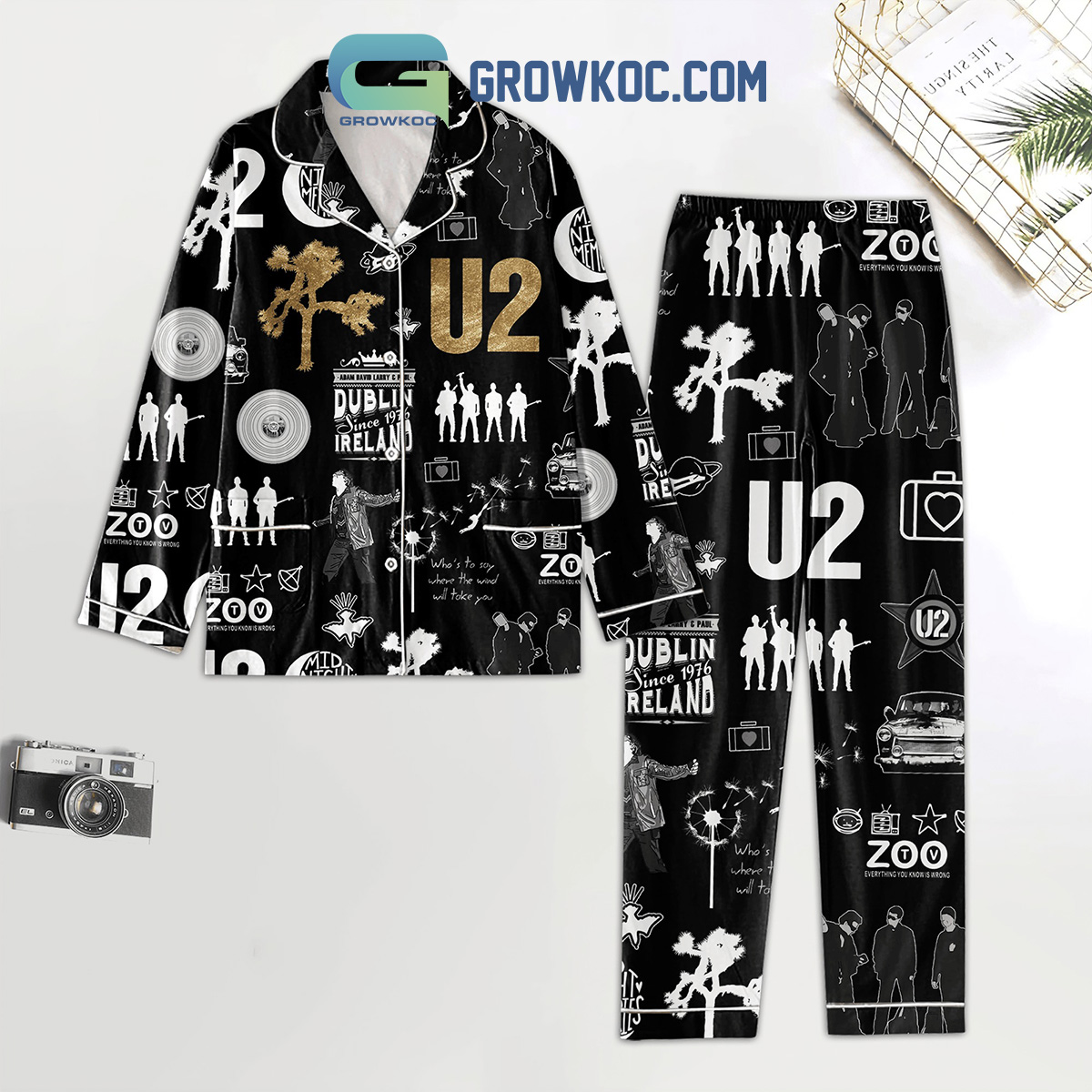 U2 Dublin Ireland Fan Polyester Pajamas Set2B1 haM1n