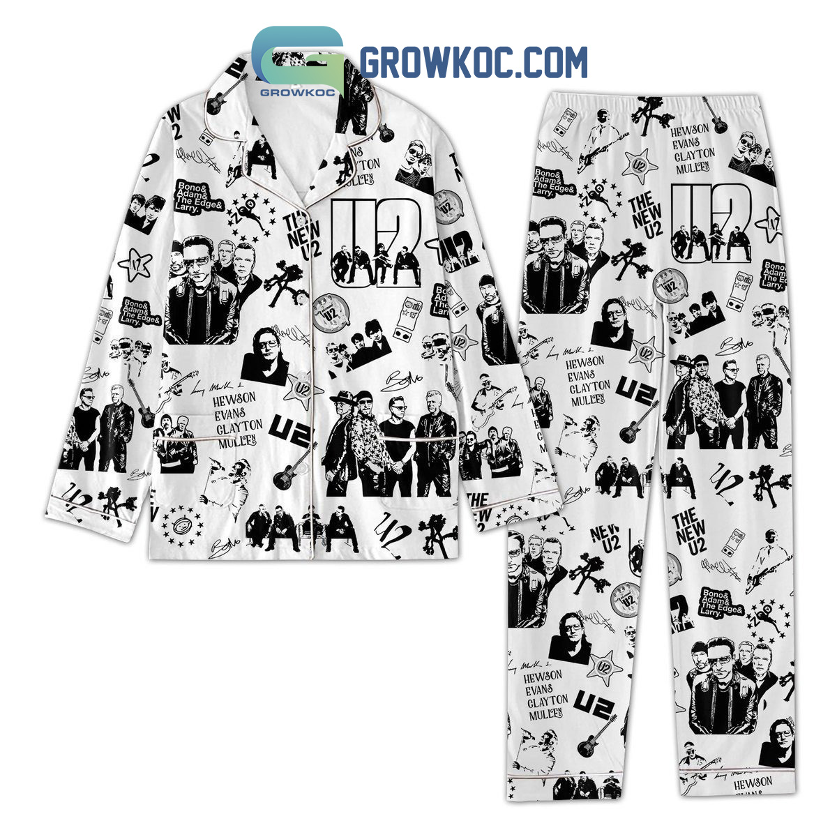 U2 The New U2 Polyester Pajamas Set White Version2B1 8AW6R