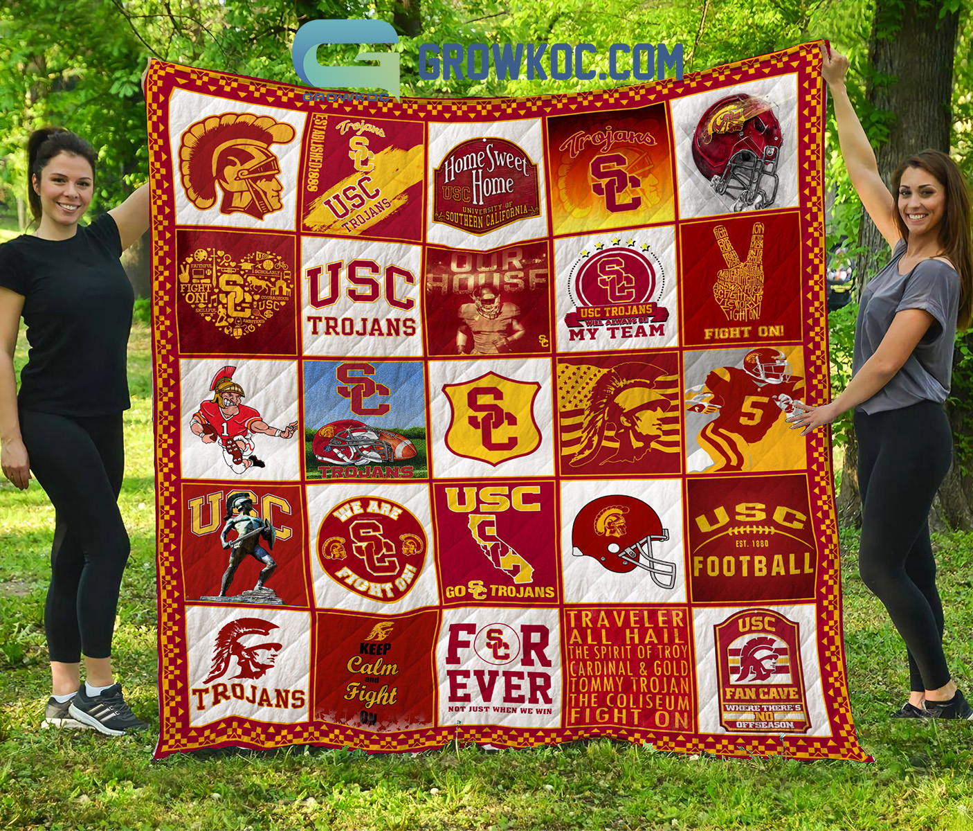 USC Trojans NCAA Collection Design Fleece Blanket Quilt2B1 8abhW