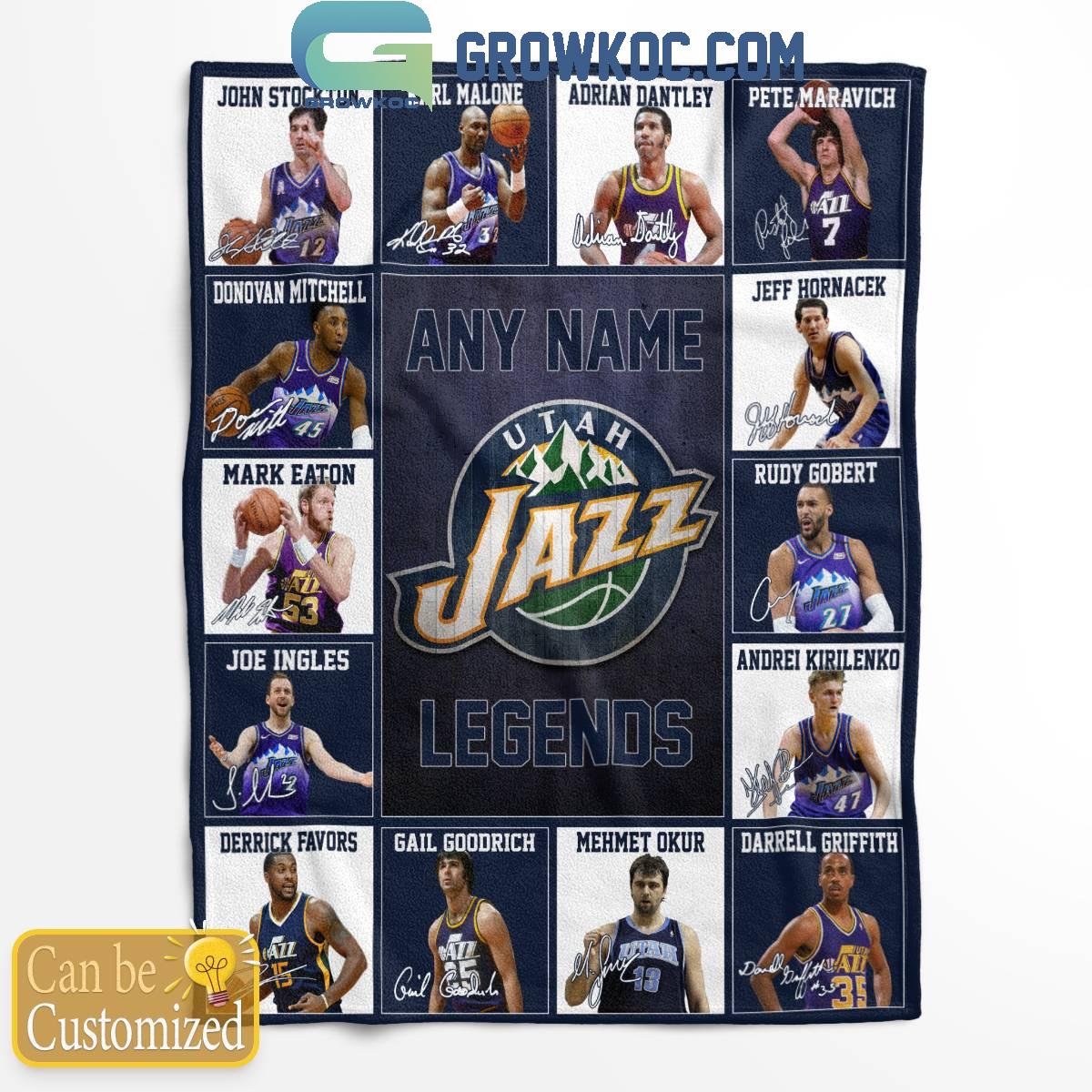 Utah Jazz Legends 2024 Fan Personalized Fleece Blanket Quilt 1 BjHXh