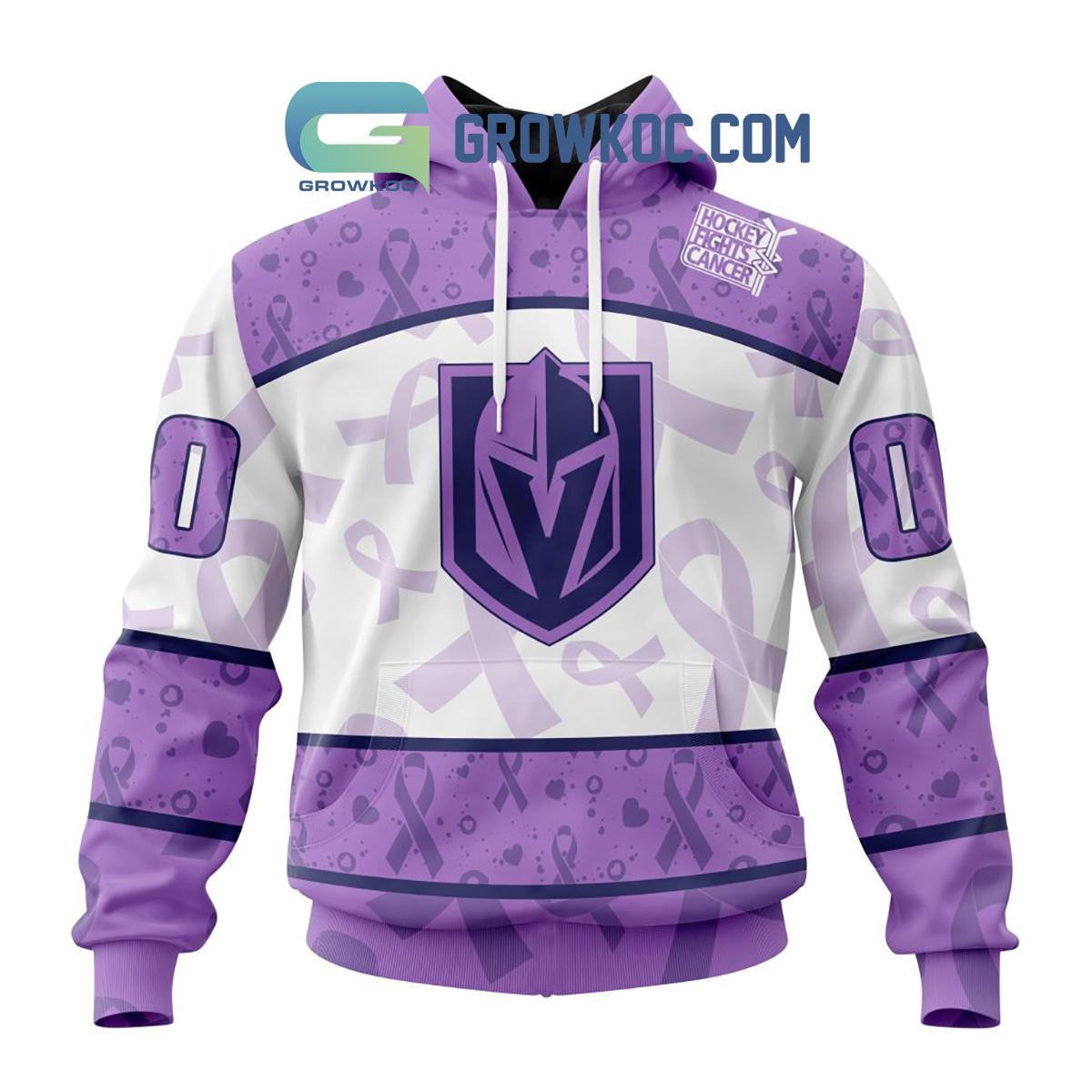 Vegas Golden Knights Lavender Fight Cancer Personalized Hoodie Shirts2B1 FdT3P