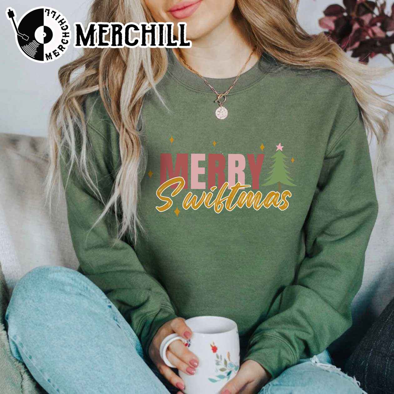 Vintage Merry Swiftmas Sweatshirt Swiftie Merch