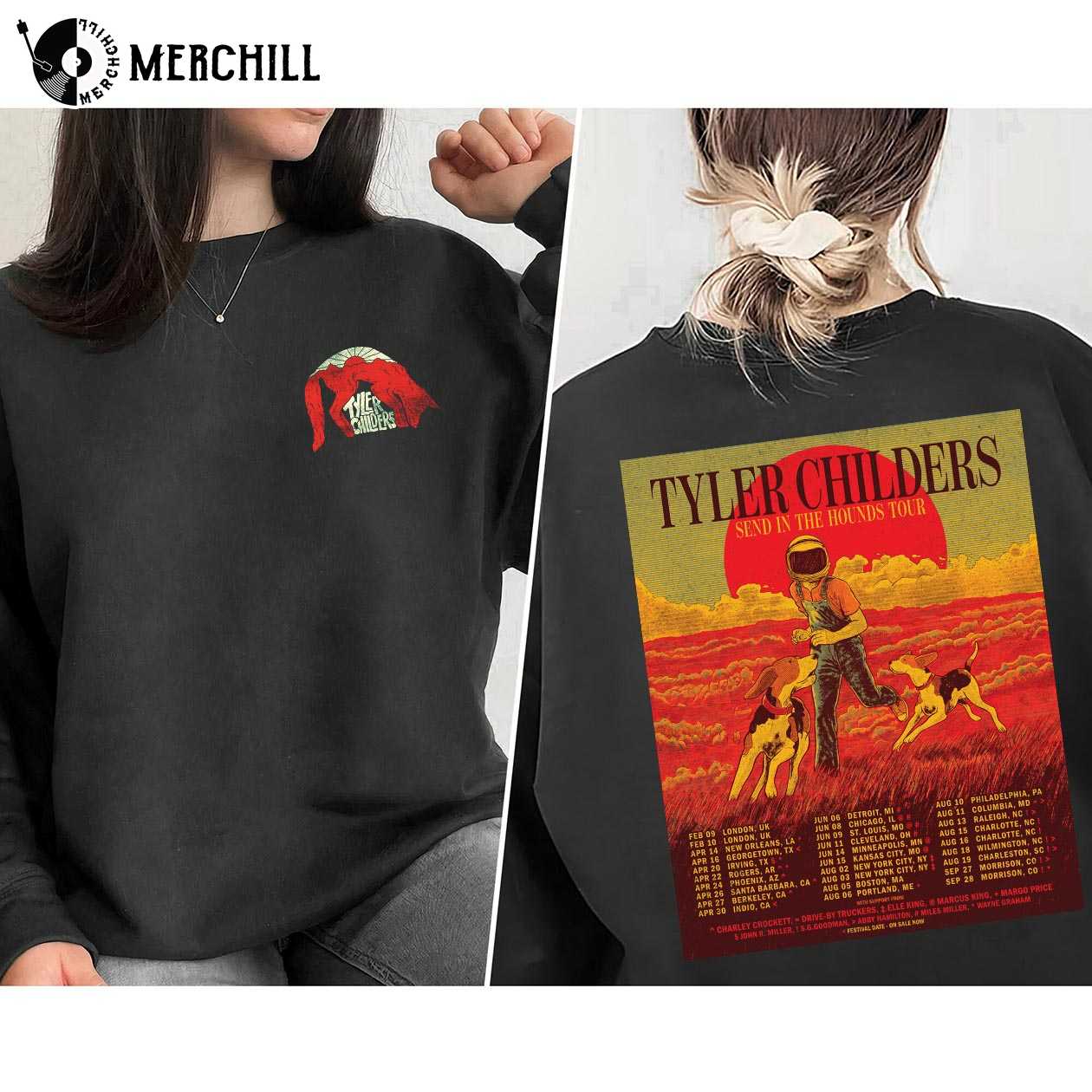 Vintage Taylor Childers Sweatshirt Send in the Hounds Tour Printed 2 Sides