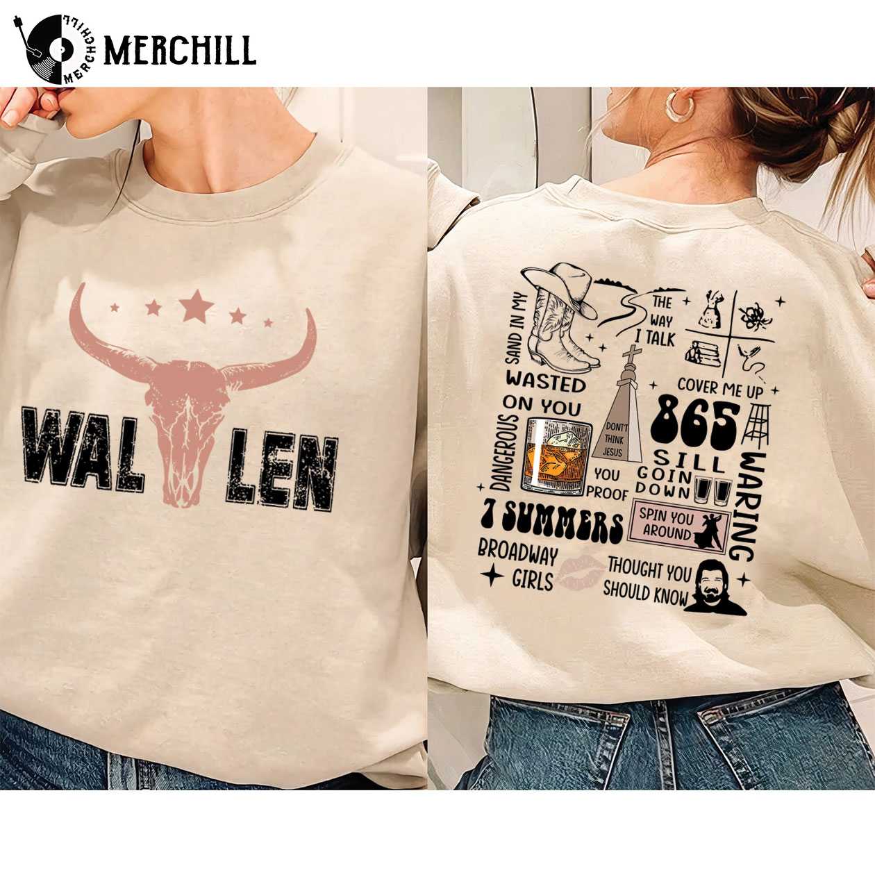 Wallen Western Sweatshirt Printed 2 Sides Country Music Hoodie