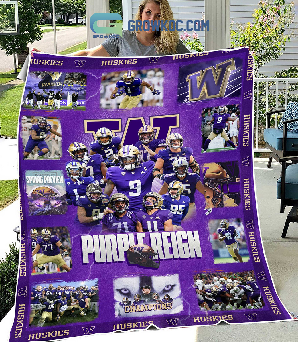 Washington Huskies Purple Reign Fleece Blanket Quilt2B1 w7OzN