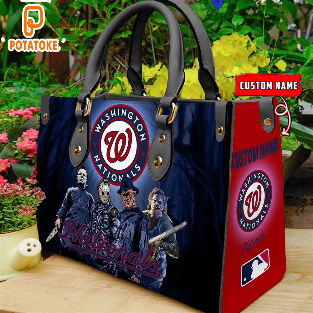 Washington Nationals MLB Halloween Women Leather Hand Bag