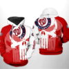 Washington Nationals MLB Team Skull All Over Print Hoodie 0