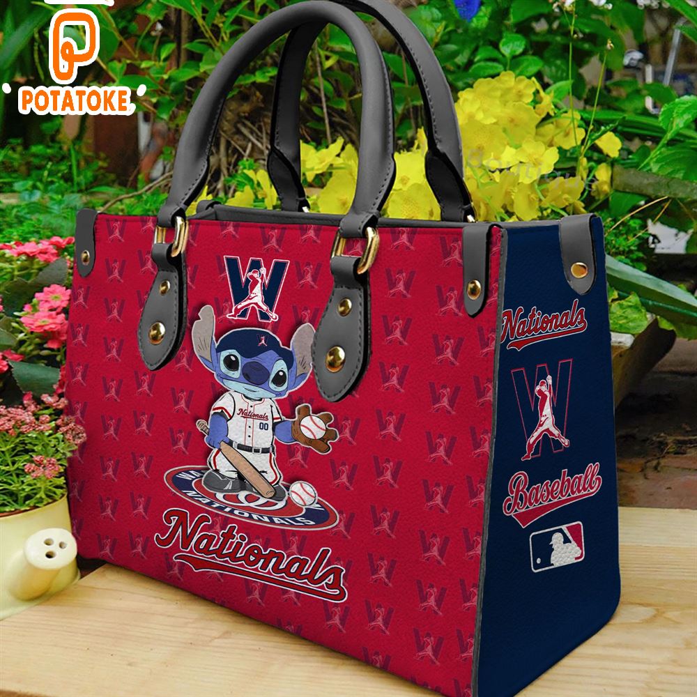 Washington Nationals Stitch Women Leather Hand Bag