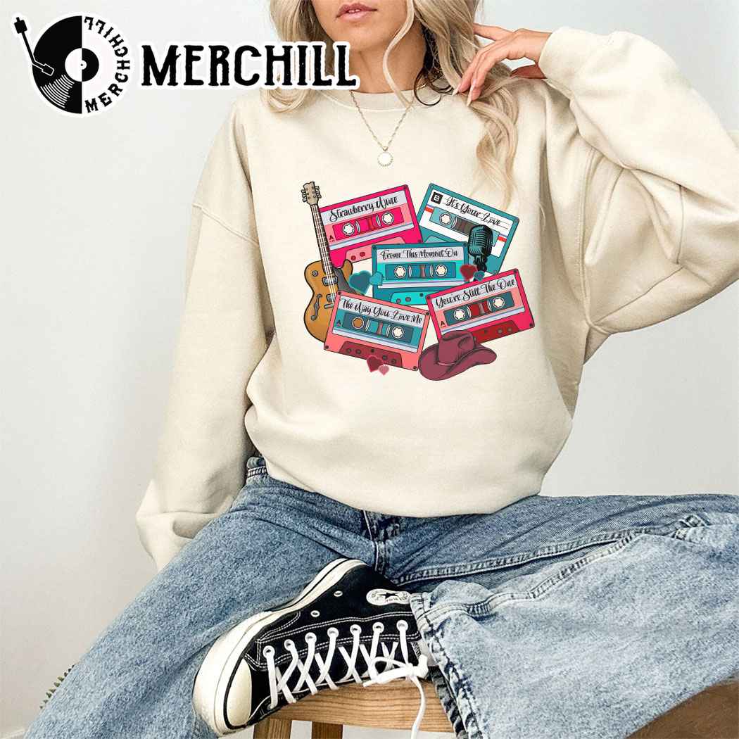 Western 90s Country Music Cassettes Sweatshirt Valentines Cowgirl Shirt