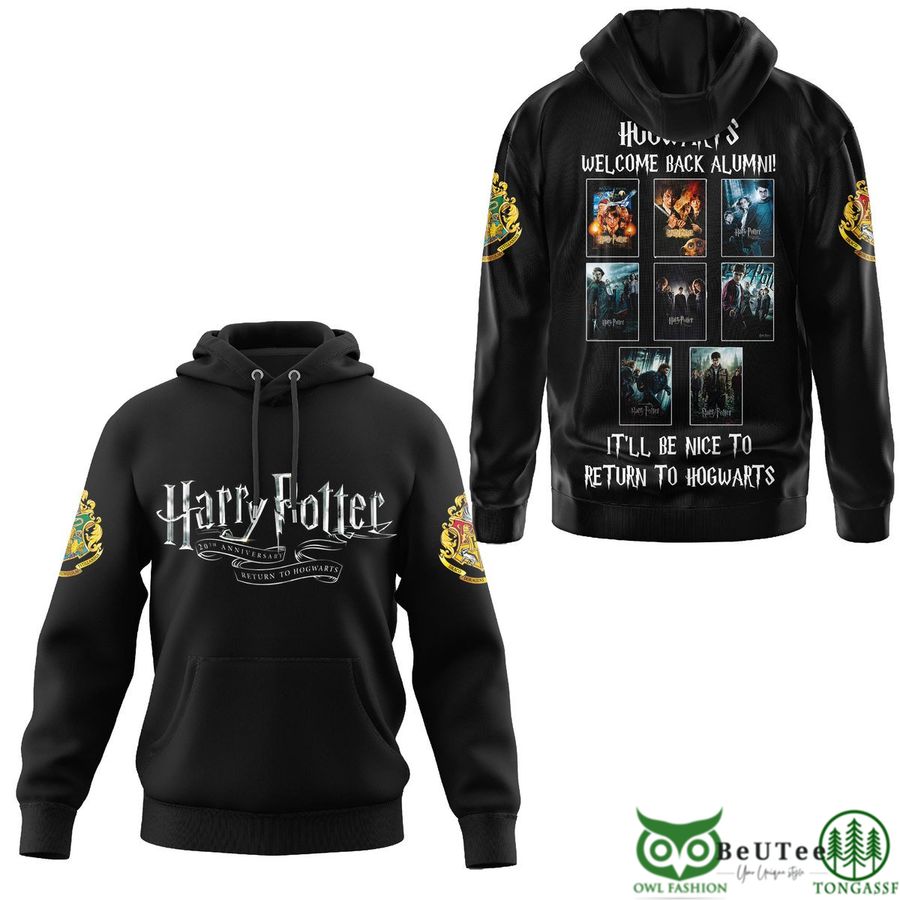 WfmBWLXl 39 Premium Harry Potter Return Hogwarts Black 3D Hoodie