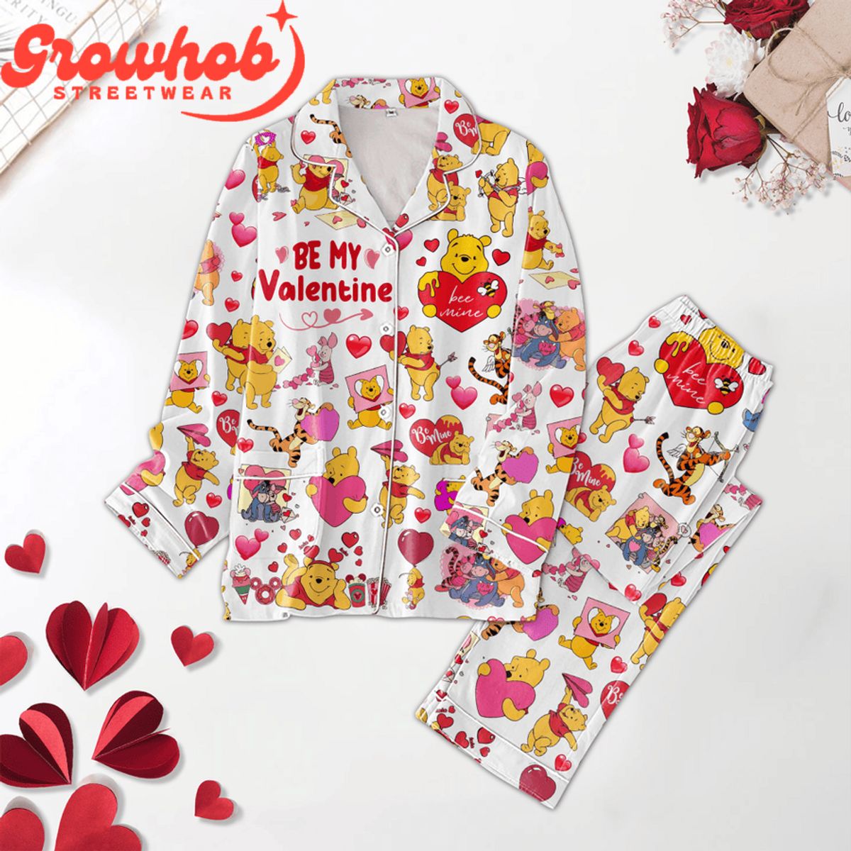 Winnie The Pooh Be My Valentine Polyester Pajamas Set 15cec8 0