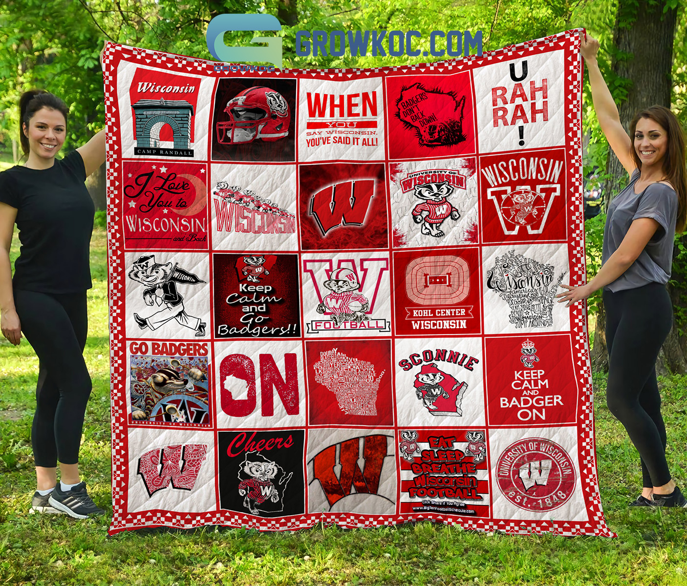 Wisconsin Badgers NCAA Collection Design Fleece Blanket Quilt2B1 xb4QX