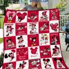 Wisconsin Badgers NCAA Mickey Disney Fleece Blanket Quilt2B1 lowfp