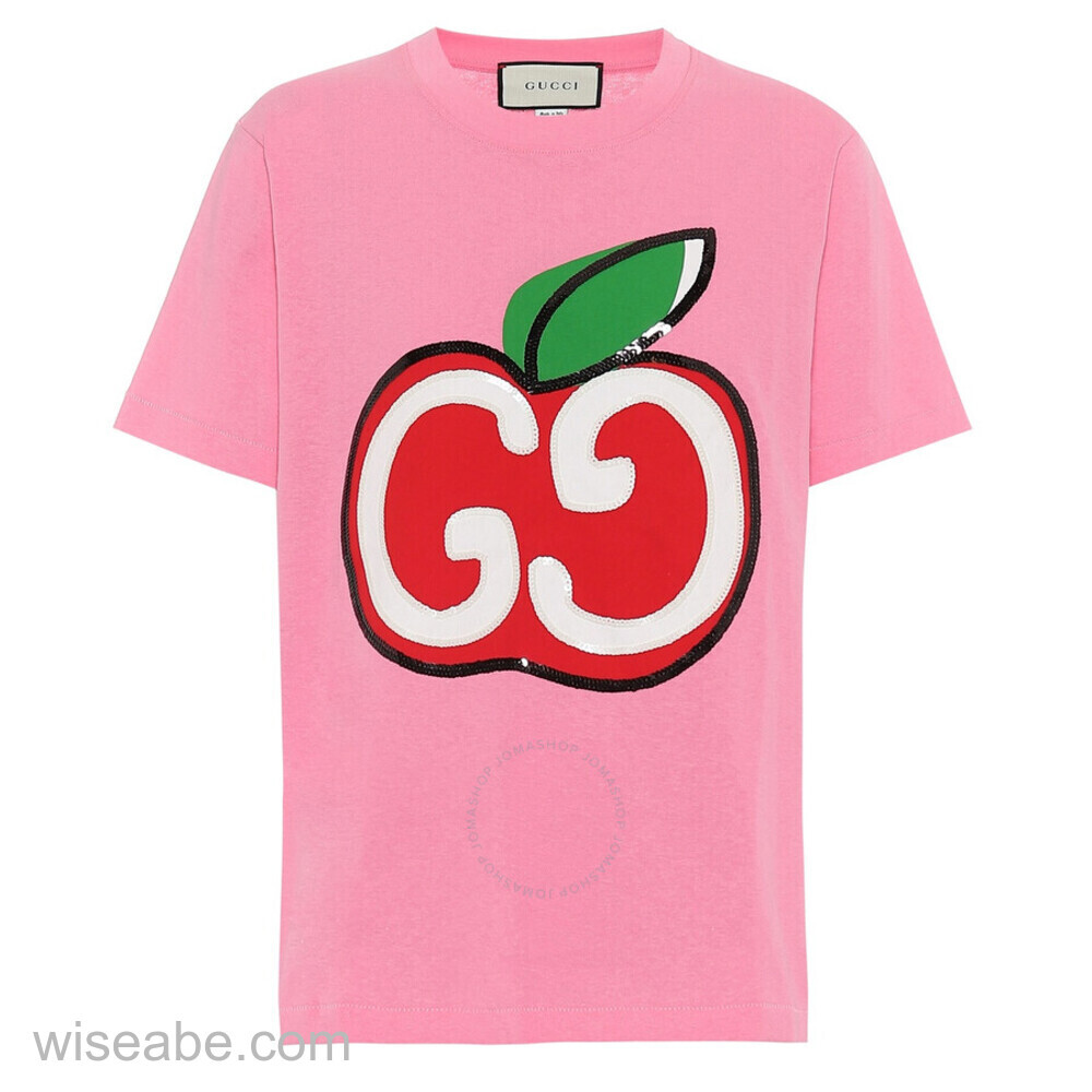 Wiseabe Gucci Apple Pink T shirt Fake Gucci Shirt 66f3b8d04eddc