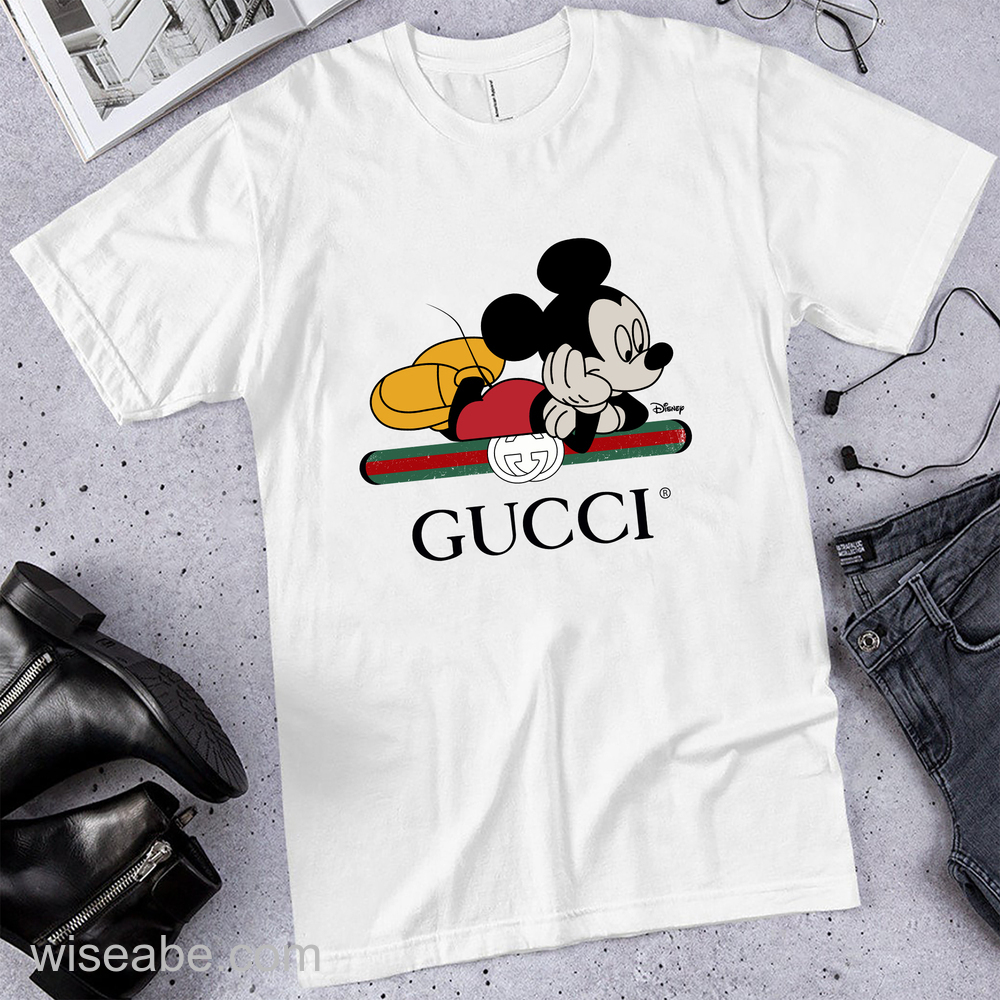 Wiseabe Gucci Mickey White T shirt Cheap Gucci Shirt 66f93adc1da1c