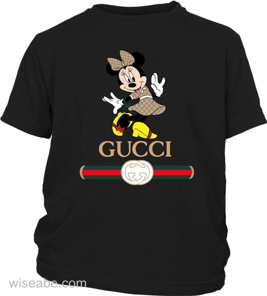 Wiseabe Gucci Minnie Mouse Black Shirt Fake Gucci Shirt 66f50aa4064c6