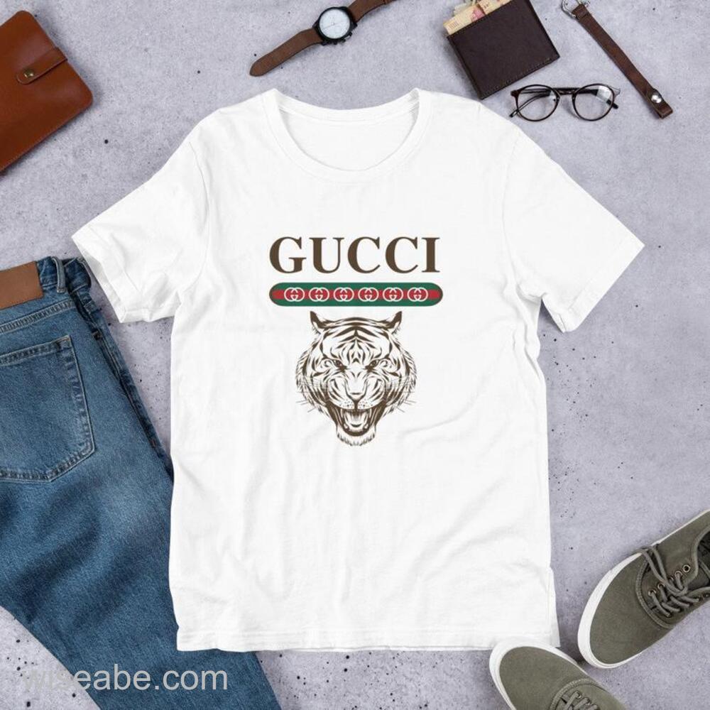 Wiseabe Gucci White Tiger T shirt Gucci Shirt Cheap 66fd729464fed