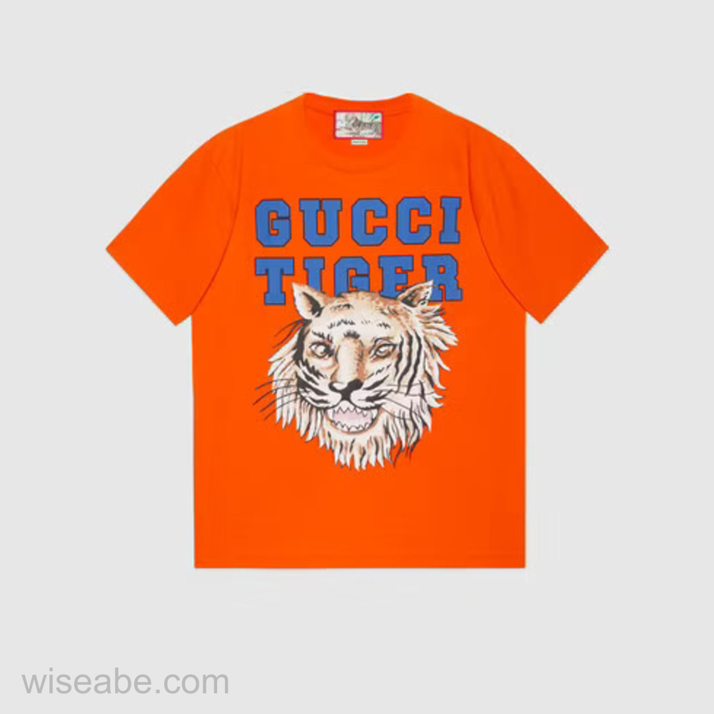 Wiseabe Orange Gucci Tiger Shirt Cheap Gucci Shirt 66fd6a11813bf