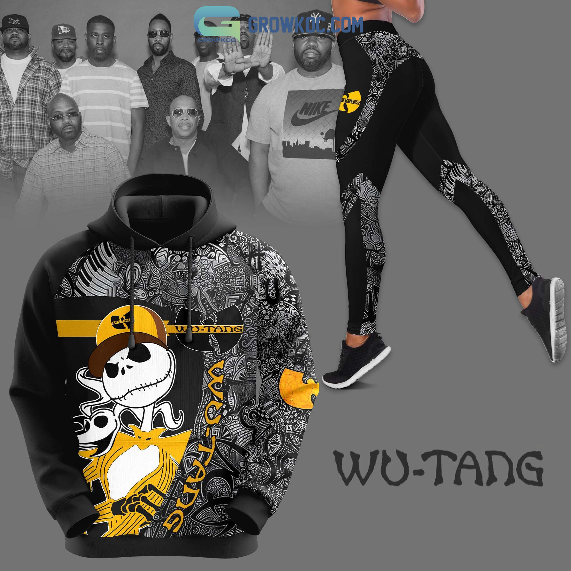 Wu Tang Clan Jack Skellington Halloween Hoodie Leggings Set2B1 kehNp