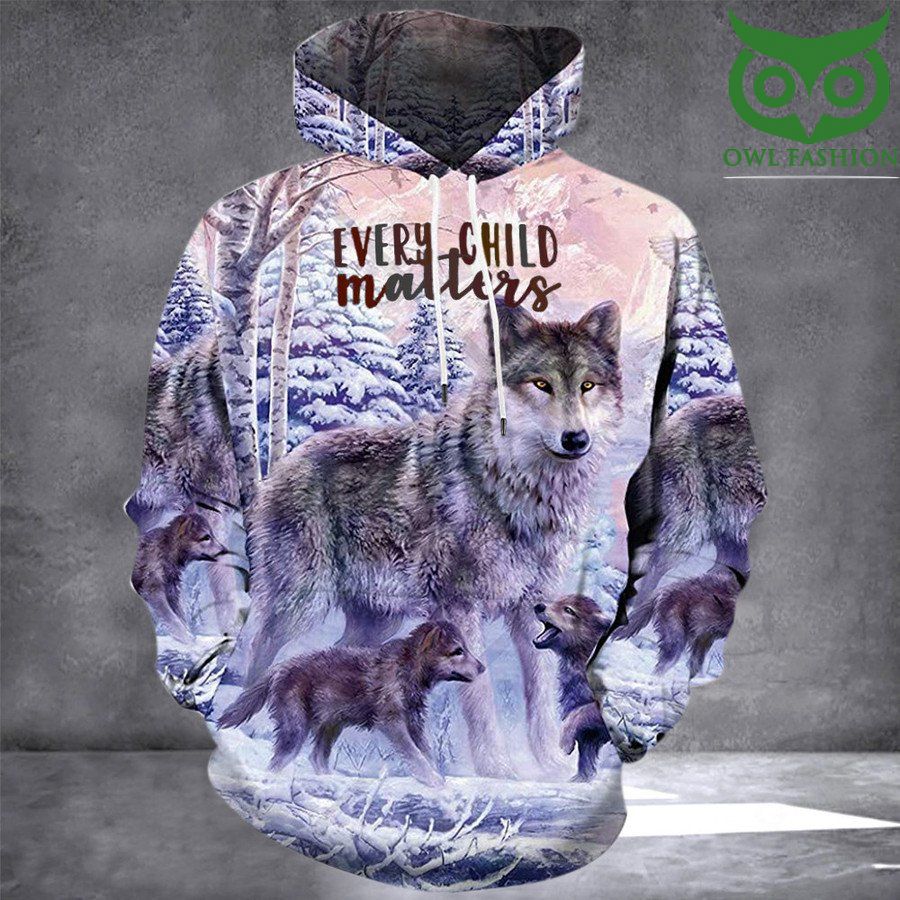 Y0e56fOX 22 Wolf Every Child Matters Hoodie Education Orange Shirt Day 2022