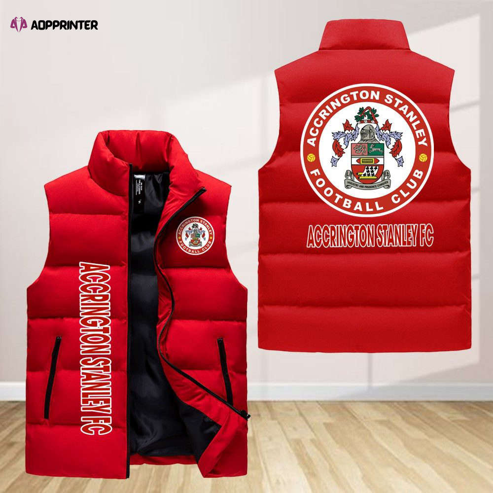 accrington stanley sleeveless puffer jacket custom for fans gifts