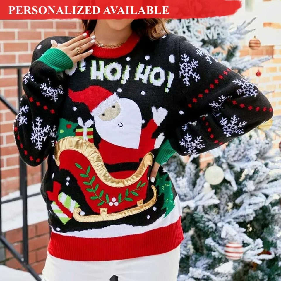 adelynn santa claus with quotho ho hoquot christmas sweater 2030