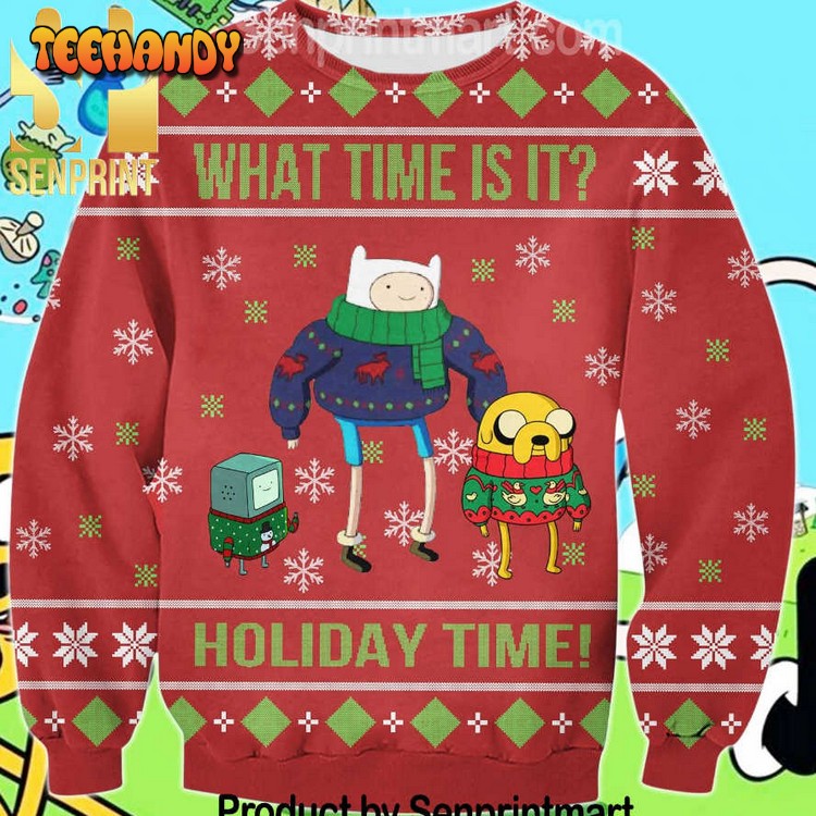 adventure time chirtmas time 3d ugly knit sweater bm7f9