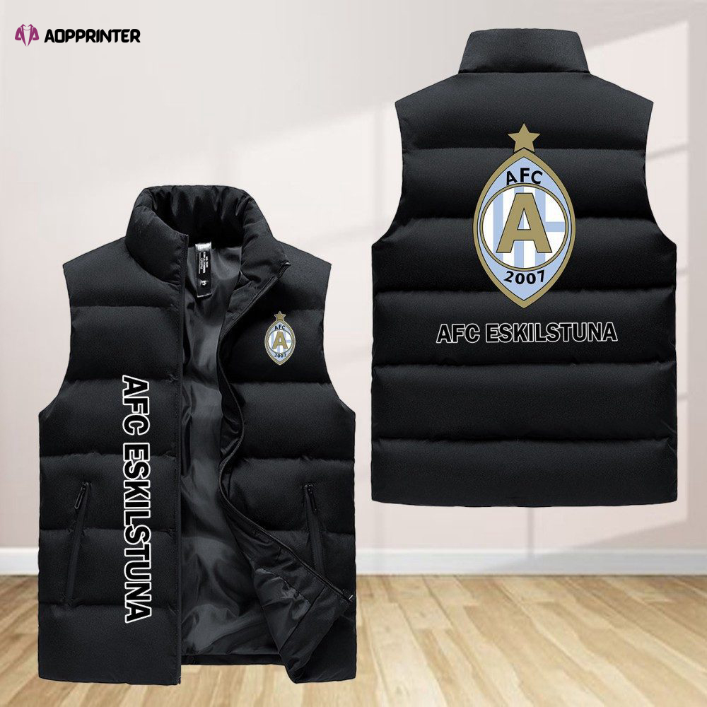 afc eskilstuna sleeveless puffer jacket custom for fans gifts